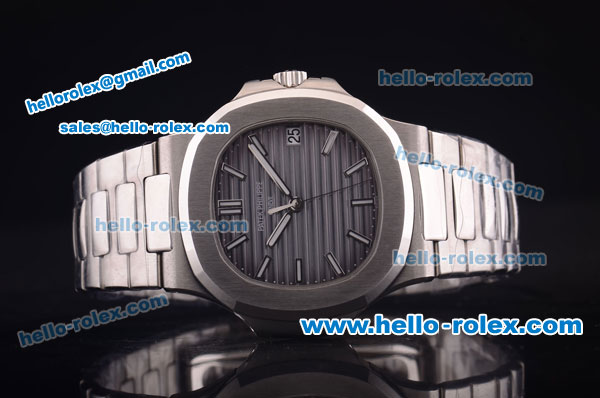 Patek Philippe Nautilus Swiss ETA 2824 Automatic Full Steel and Grey Dial - Click Image to Close